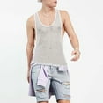 thumbnail image 4 of Men Micro Penetration Inner Top Lace Up Short Style Fashion Vest Shirt Running Workout Tee, 4 of 4