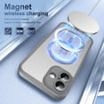 thumbnail image 4 of for iPhone 16 Magnetic Phone Case, Flexible TPU Bumper Hard Translucent Back Slim Protective Case with Touchscreen Button Mag-Safe Charging Support for iPhone 16 Cover, Gray, 4 of 9