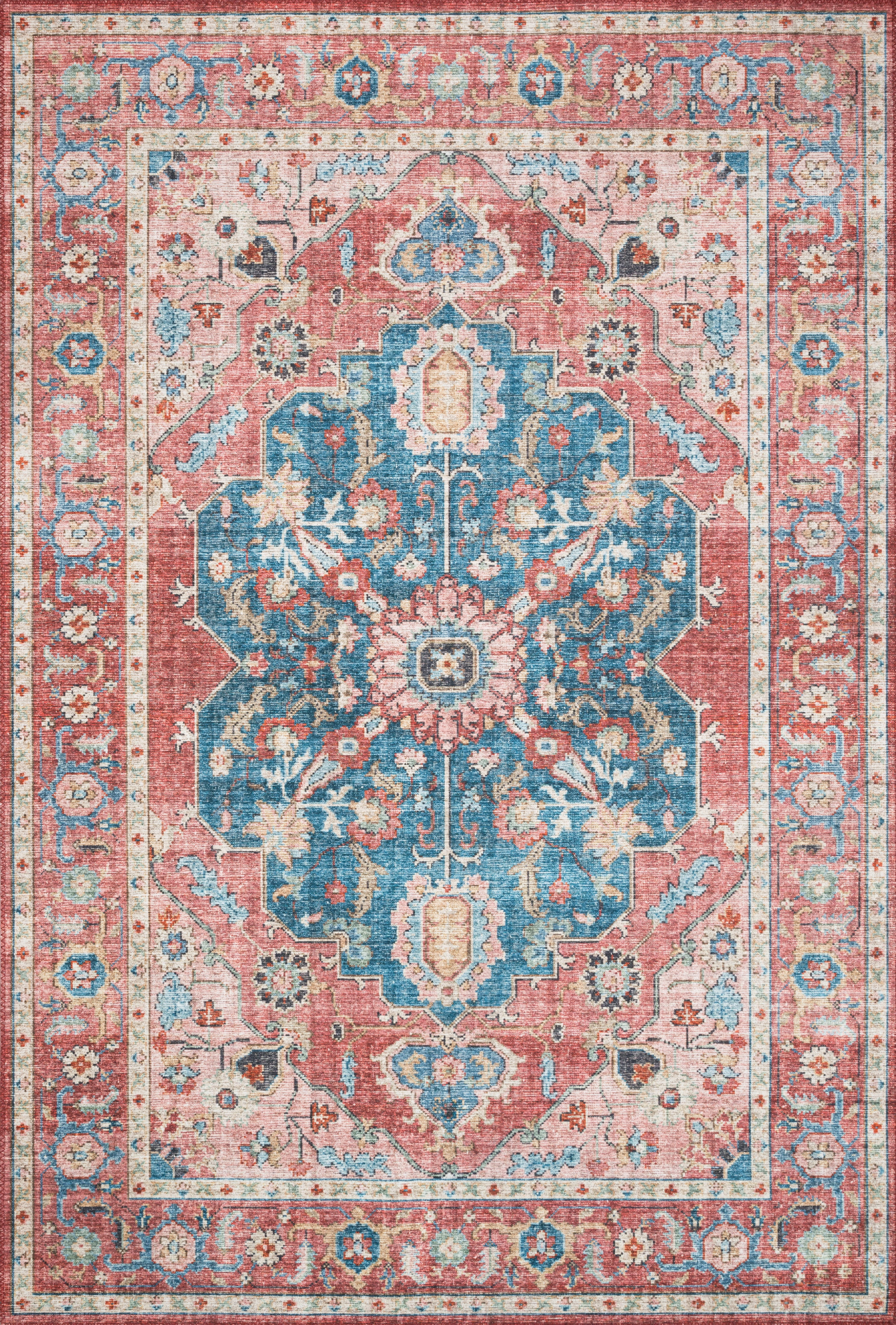 SKY-05 Brick, Ocean 8-0" x 8-0" Round Size Rug