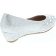 thumbnail image 5 of Link Fisher-3K Girl's Slip On Rhinestone Wrapped Wedge Heel Party Shoes, Silver, 9, 5 of 7