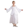 thumbnail image 2 of Ocealan Kids Girls Angel Paradise Outfits Pure White Long Sleeve Peplum Maxi Dress with Wings Set White-A 12, 2 of 7