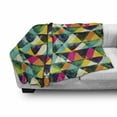 thumbnail image 3 of Indie Soft Flannel Fleece Blanket, Watercolor Triangles Pattern Modern Vibrant Colorful Geometric Grunge Abstract Design, Cozy Plush for Indoor and Outdoor Use, 50" x 70", Multicolor, by Ambesonne, 3 of 6