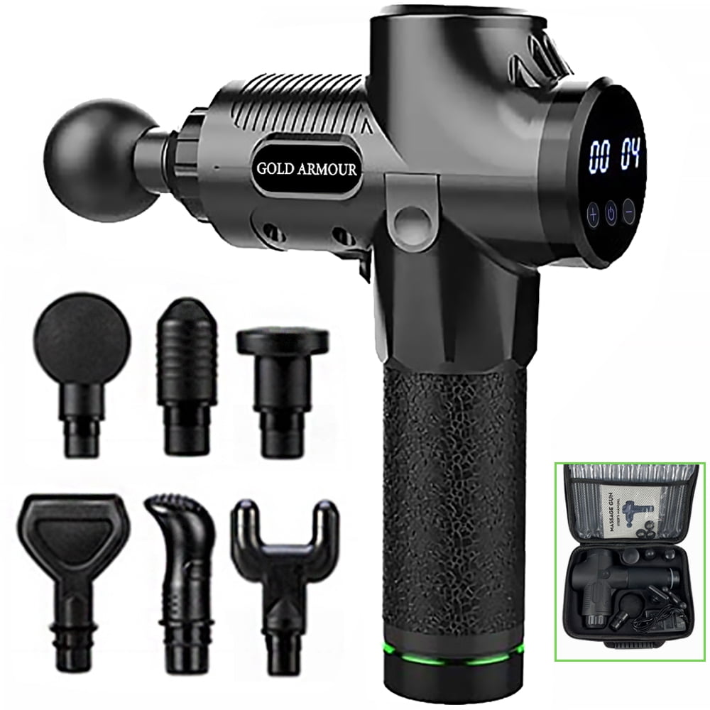 Gold Armour Massage Gun, 30 Adjustable Speeds Muscle Therapy Gun, Hand