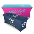 thumbnail image 2 of UNIQ SIGNS Custom Stretch Table Cloth 6ft with Business Logo Image or Message Polyester Rectangular Personalised Table Cloth for Trade Shows Business Events Logo Washable, 2 of 4