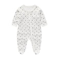 thumbnail image 2 of Ticikt Baby Footed Pajamas, 0-9 Months, Print Cotton Onesies, Soft Sleep for Boys or Girls,White, 2 of 4