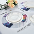 thumbnail image 3 of Round Plate Mat 15.4x15.4 Inchesx4 Placemat Table Mat Kitchen Mat Coffee Mat Fabric Thick, Strong Wear-Resistant, Heat Resistance Colored Deer Butterfly, 3 of 7