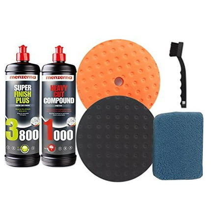 - Menzerna Starter Kit 3800 Super and 1000 Heavy Cut compound Waxing Bundle with Buffing Pads