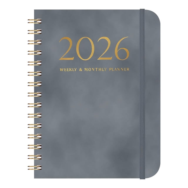 A5 Schedule Book 2025 Coil Bound Planner with Leather Strap and Self Discipline Card