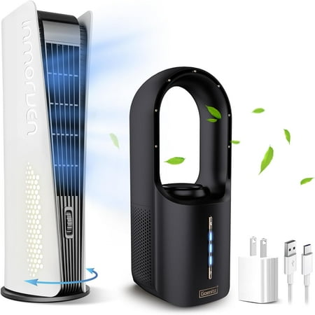 

Desk Fan Bladeless Desk Fans Small Quiet 11.8 Inch Small Fan Personal Fan Cooling Fan with 3 Wind Speed LED Light Desk Fan Small Quiet Aromatherapy Fan Table Fan for Home Office Bedroom