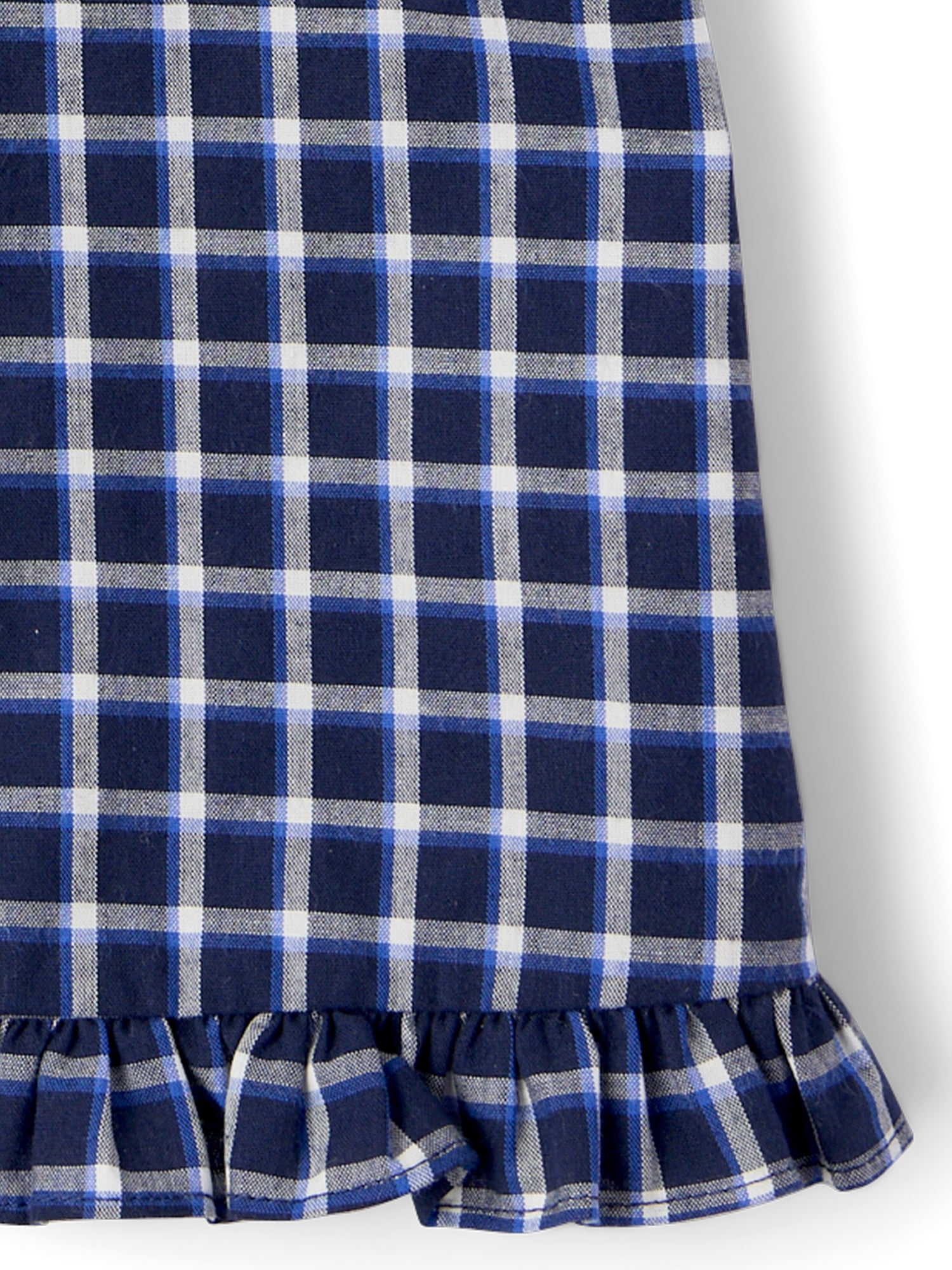 The Children's Place Girls Short Puff Sleeve Plaid Ruffle Poplin Blouse, Sizes XS-XXL