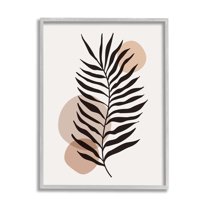 Stupell Industries Beige Boho Frond Botanical & Floral Painting Gray Framed Art Print Wall Art, 24 x 30