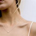 thumbnail image 2 of Collar con corazón de circonita cúbica bañado en oro de 14 quilates | Collares con colgantes de amor delicados y bonitos para mujer, 2 of 5