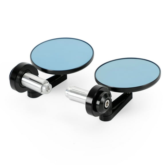 Aluminum Handlebar End Mirror 7/8"-1" Black Short Arm BAR End 3" Round Mirrors