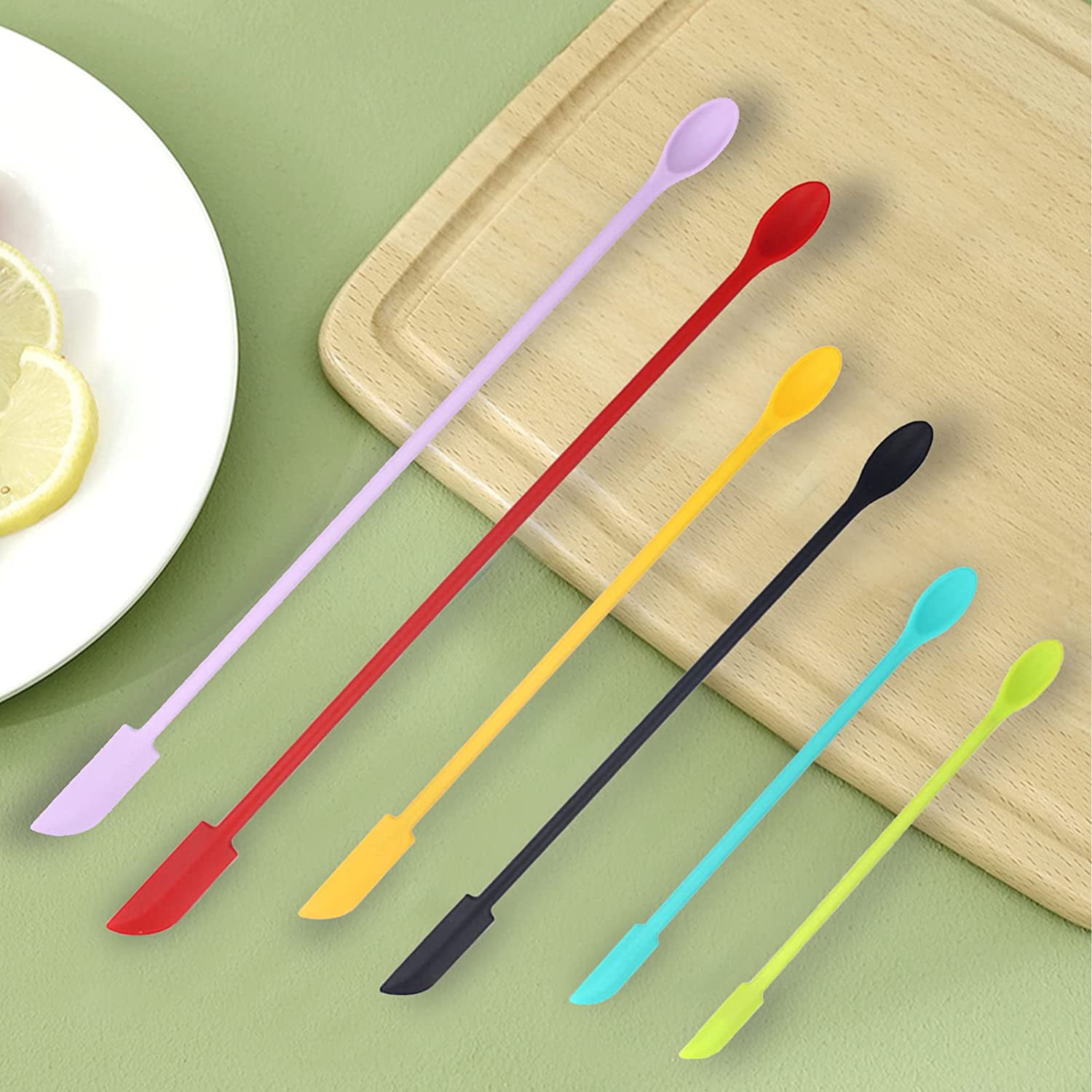 Mini Spatula Silicone, 3 PCS Jar Small Spatulas, Reusable Double-ended Tiny  Silicone Spoon Spatula for Kitchen and Beauty