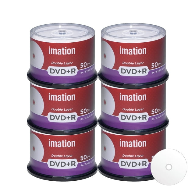 300 Pack Imation DVD+R DL Dual Layer 8X 8.5GB DVD Plus R Double Layer White Inkjet Hub Printable Blank Media Data Movie Game Recordable Disc