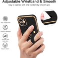 thumbnail image 6 of iPhone 12 Love Heart Cute Case with Wristband Kickstand, Soft TPU Bumper, Slim Shockproof Protection for Girls Women - Black, 6 of 8