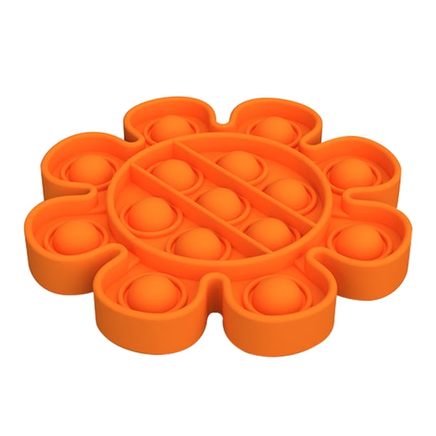 Vogacara Push Bubble Juguete sensorial Autismo Necesidades especiales Divertido Antiestrés Juguetes para aliviar el estrés para Juguetes Naranja Flor Vogacara FN000172-01
