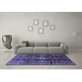 thumbnail image 3 of Ahgly Company Machine Washable Indoor Square Persian Blue Traditional Area Rugs, 3' Square, 3 of 4