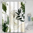 thumbnail image 2 of Ginkgo Leaves Shower Curtain 72x84 Inch Green Sage Leaf Gold Plant Watercolor Abstract Bath Curtain Waterproof Fabric Modern Aesthetic Bathroom Decor Accessories Set with Hooks, 2 of 6