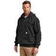 thumbnail image 4 of Carhartt Men's Rain Defender Paxton Heavyweight Hooded Zip Mock Sweatshirt, 4 of 6