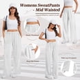 thumbnail image 4 of SWQZVT Women's Wide Leg Sweatpants, High Waisted Straight Leg Joggers with Pockets, Casual Drawstring Elastic Waist Lounge Pants, 4 of 7