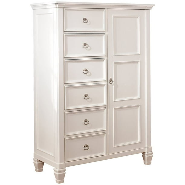 Ashley Furniture Prentice 6 Drawer Door Chest in White
