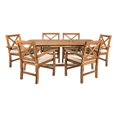 thumbnail image 1 of WE Furniture 7 Piece X-Back Acacia Patio Dining Set with Cushions, 1 of 8