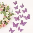 thumbnail image 3 of BalsaCircle 12 Purple 4.6" 3D Butterfly Wall Decals DIY Crafts Removable Stickers, 3 of 8