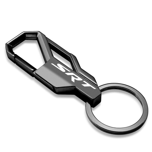 SRT Gunmetal Black Carabiner-style Snap Hook Metal Key Chain Dodge Jeep Chrysler