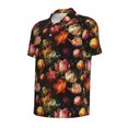 thumbnail image 4 of Wukai Colorful Tulips Men’s Polo Shirts,Quick-Dry Athletic Shirt,Classic Fit Shirts-Small, 4 of 8