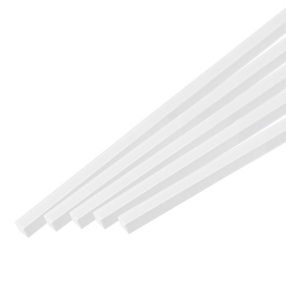 Uxcell 5Pcs ABS Square Rod 1x1x500mm ABS Plastic Stick Solid Bar White Plastic Rods