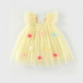 thumbnail image 4 of THDHVS Baby Girl Dress,Dresses for Girls,Toddler Girl Floral Skater Multipack Dresses Summer Flysleeve A-line Dress Yellow 5-6 Years, 4 of 8