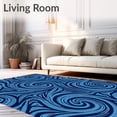 thumbnail image 2 of ODIKA 3'x5' Machine Washable Non-Slip Area Rug, Ocean Wave Spiral with Tidal Current Flow Abstract Art High Traffic Rug with Pad, Blue, 526961, 2 of 8