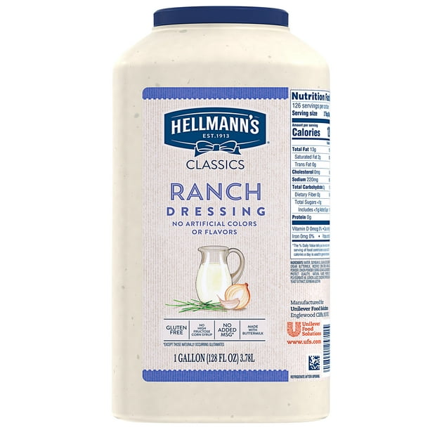 Hellmann's 1 Gallon Crème Ranch Dressing - 4/cas