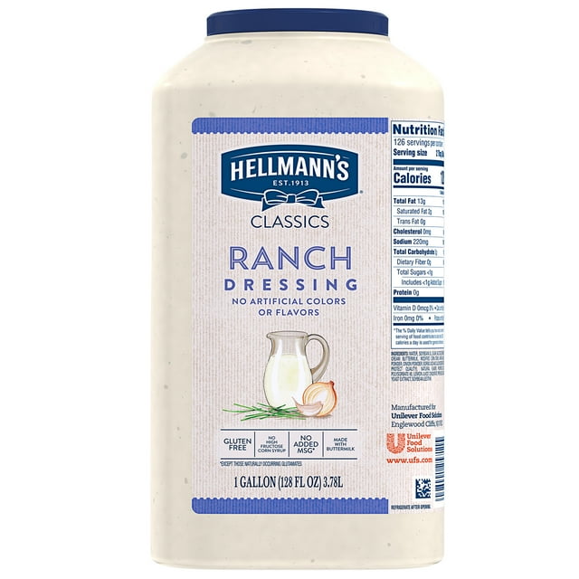 Hellmann's 1 Gallon Creamy Ranch Dressing - 4/Case