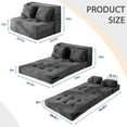 thumbnail image 4 of BYBYME Folding Sofa Bed,Adjustable 6" Floor Sofa Bed,4 in 1 Tufted Folding Couch Bed Foam Floor Couch,Convertible Chair with Pillow for Guest Room,Twin,Dark Grey, 4 of 9
