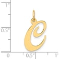 thumbnail image 5 of 14K Yellow Gold Medium Fancy Script Letter C Initial Charm (15.27 X 13.32) Made In United States yc652c, 5 of 6