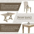 thumbnail image 6 of Dining Table Set for 6, Dining Room Set with Bench and 4 Upholstered Chairs, Wooden Dining Set, 6 Piece Farmhouse Dining Table Set, Atumon Dining Table Set Furniture for Kitchen Dining Room, Natural, 6 of 10