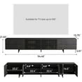 thumbnail image 6 of gaoyangjiaju Mid Century Modern Black TV Stand for 80 inch and Larger TVs, 94.48" Media Console with Solid Wood Slatted Doors, Metal Base, Elegant Entertainment Center for Living Room or Bedroom, 6 of 8