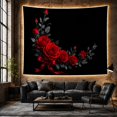 thumbnail image 6 of Red Rose Corner Garland on Black Background, Romantic Gothic Style for Flower Lovers, Floral Wall Art, Valentine's Day Gift, Tapestry Wall Hanging for Bedroom and Dorm, 6 of 7