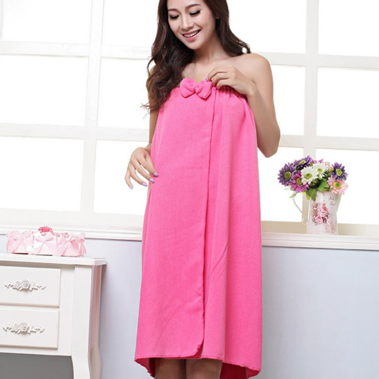 Women Large Bath Towels Girls Wearable Wrap Towel Dress Microfiber