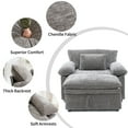 thumbnail image 5 of Oversized Chenille Lounge Chair with Storage Ottoman, Cozy Armrest Accent Chair with Hidden Footrest Storage for Bedroom & Living Room, 5 of 7