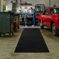 RENACLIPY Washable Black Garage Floor Mat with Non- Rubber Backing for Oil Spills and Heavy Duty