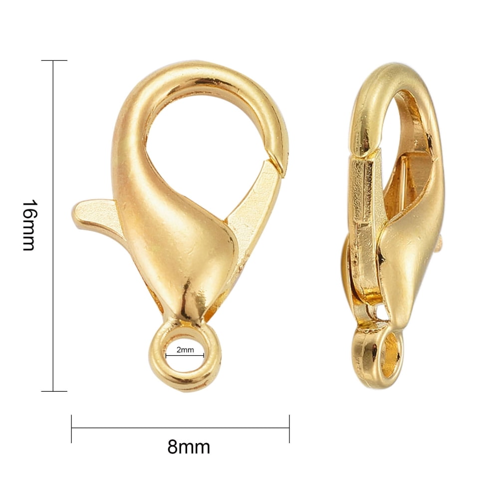 Zinc Alloy Lobster Claw Clasps Parrot Trigger Clasps Cadmium Free & Nickel Free & Lead Free Golden 16x8mm Hole: 2mm