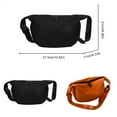 thumbnail image 3 of Bolso de mensajero Qarigey de tela Oxford negro y naranja con cinturón ajustable y cremallera, 3 of 6