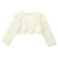 thumbnail image 4 of DPOIS Kids Girls Open Front Beaded Wedding Flower Shurg Bolero Cardigan Princess Dress Coat, 4 of 7