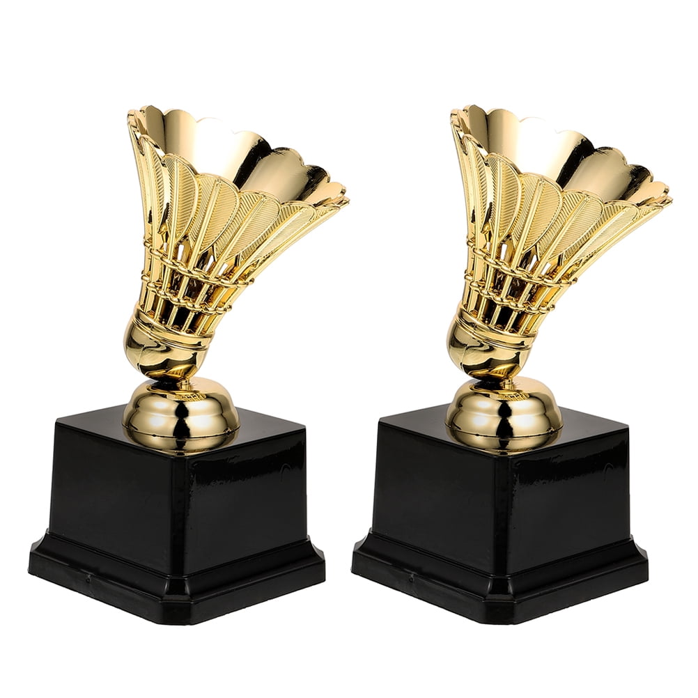 OUNONA Badminton Trophy for Awarding in Made of Plastic for Kids Competitions 2pcs