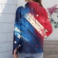 thumbnail image 5 of Domzest 4th Of July Shirts Women 250 Anniversary Usa Graphic Tshirt Patriotic V Neck Long Sleeve Butoon Down Shirts Royal Blue L, 5 of 5