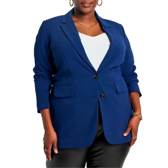 ELOQUII Women's Plus Size The 365 Semi Stretch Two Button Blazer