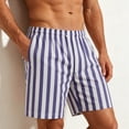 thumbnail image 4 of Mens Swim Shorts 5" Striped Elastic Waist Lightweight Hawaiian Beach Board Short Pants Fathers Gifts, 4 of 4